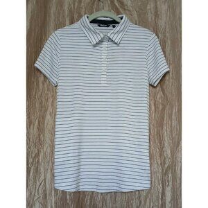 Rohan STRIA Pocket Polo Short Sleeve Shirt Top Womens 8 White Stripe Stretch